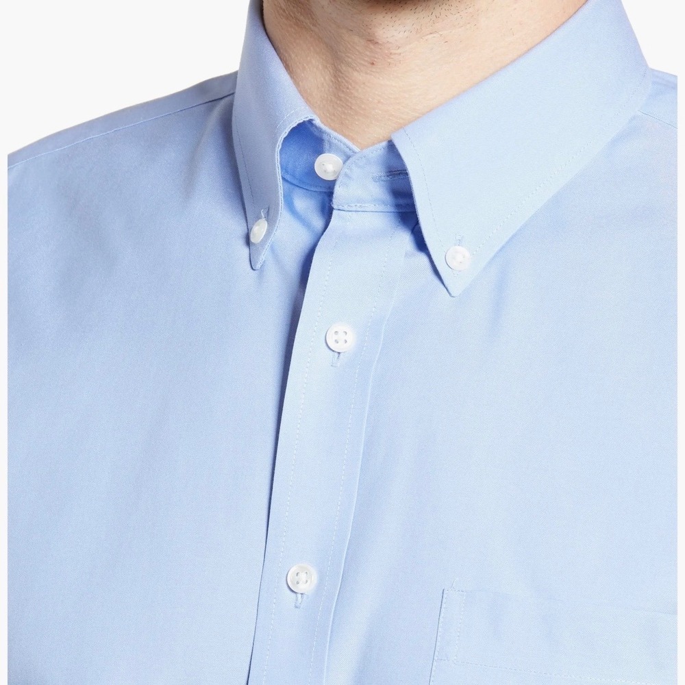 Nordstrom Smartcare Dress Shirt Mens 16.5 32/33 Blue Traditional Fit Cotton - Picture 6 of 10